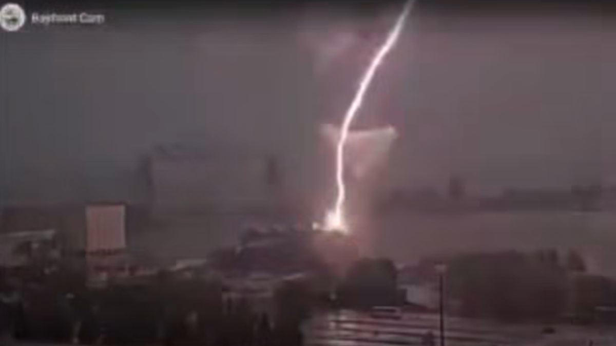 A lightning strike hit the Great Lakes Aquarium in Duluth, Minnesota.