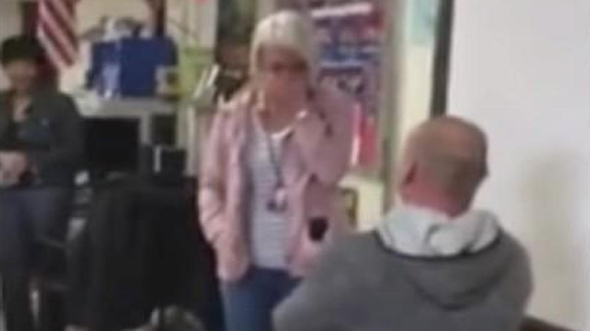 Science teacher Jason Seifert surprised his fellow teacher and girlfriend, Ally Barker, with a proposal in front of students on Valentine’s Day.