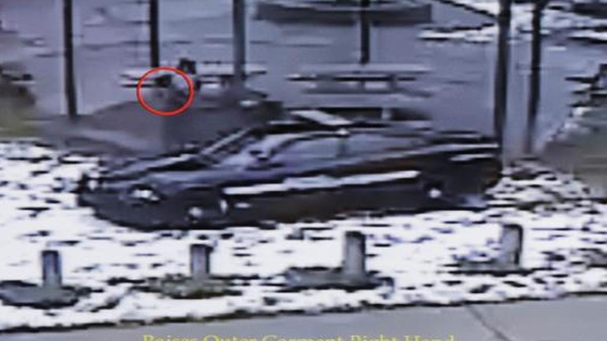 
This still image taken from a surveillance video shows Cleveland police officers arriving at Cudell Park on a report of a man with a gun. 
