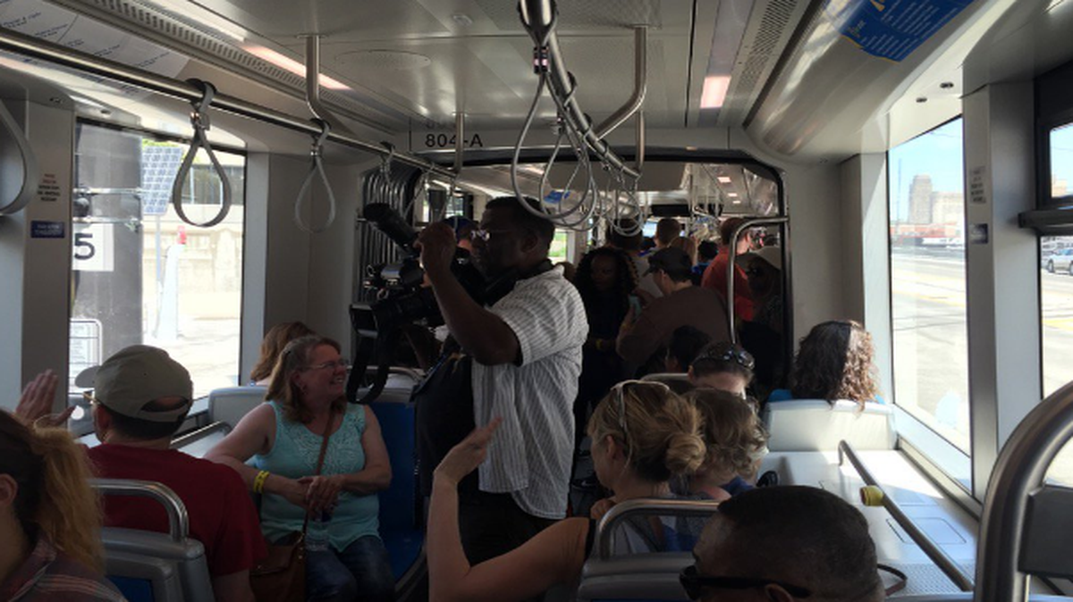 Riding to lunch on the streetcar became a reality on Friday.