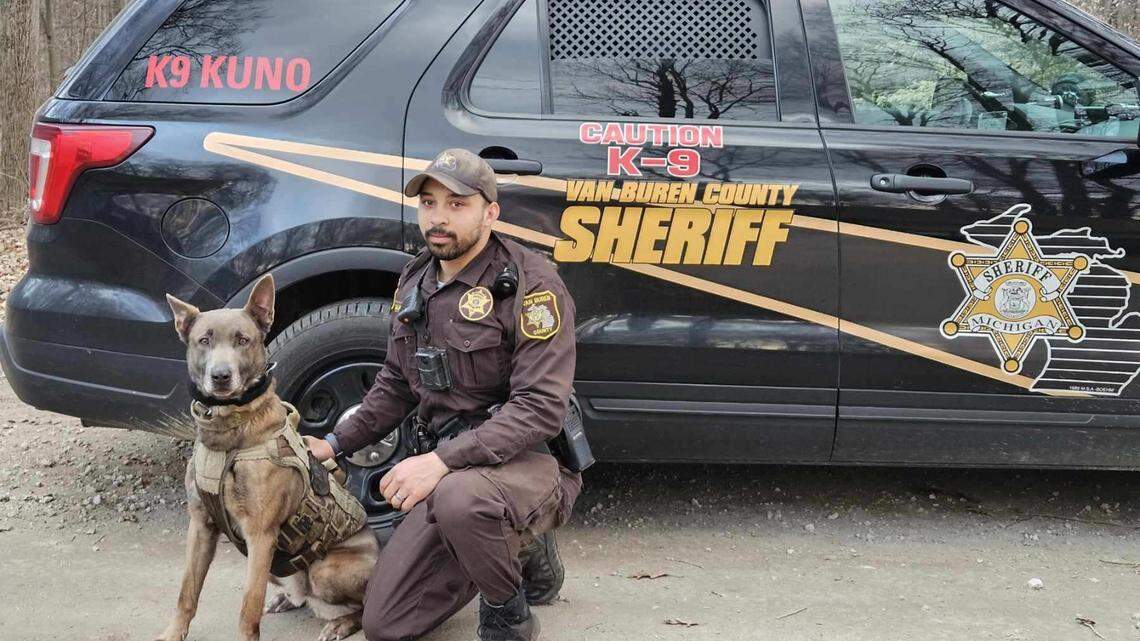 A K-9 named Kuno helped rescue a 3-year-old boy who wandered away from his Michigan home, authorities say.