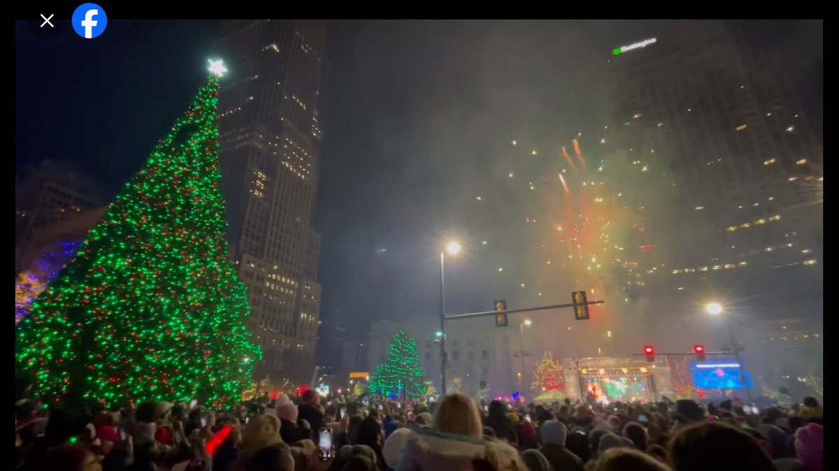 A shooting after an annual tree-lighting ceremony in downtown Cleveland, Ohio, left two teenagers wounded, officials say.