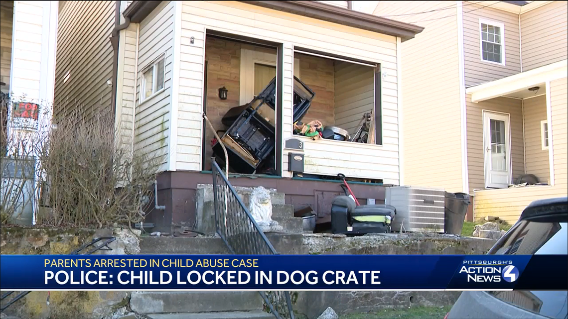 A man and woman have been arrested after Pennsylvania officials say they kept their 6-year-old daughter locked in a dog crate and tortured her.