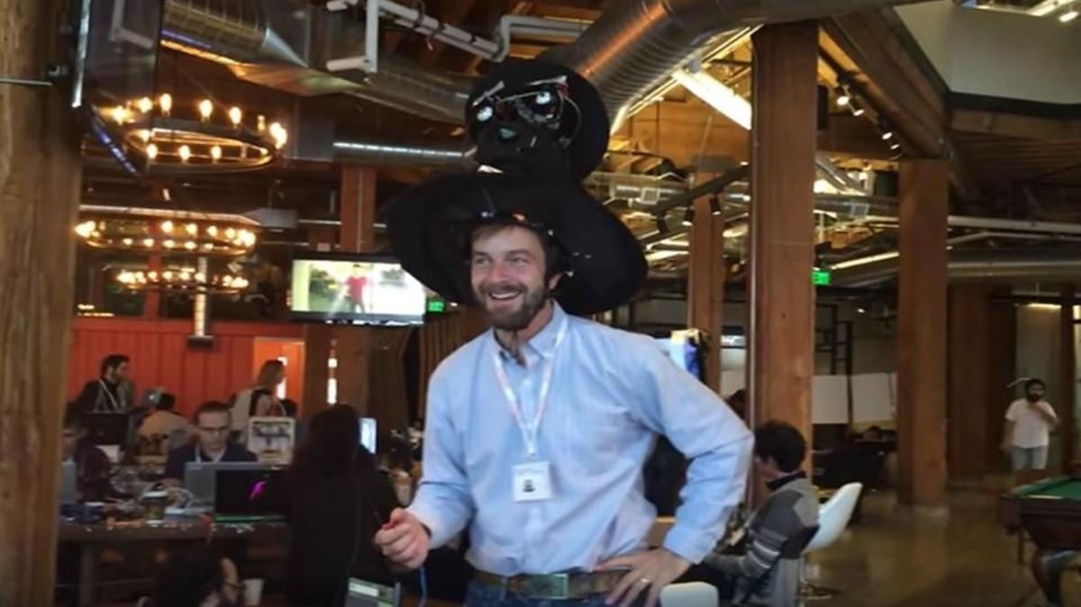 Ryan Anderson shows off the real-life Harry Potter sorting hat he made with help from his young daughters.