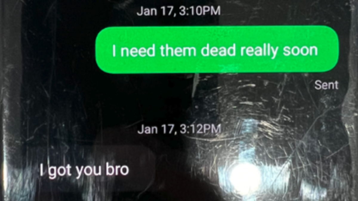 Text exchange between a 14-year-old student and an out-of-state co-conspirator accused of planning a mass casualty event at Mariemont High School in Ohio. 