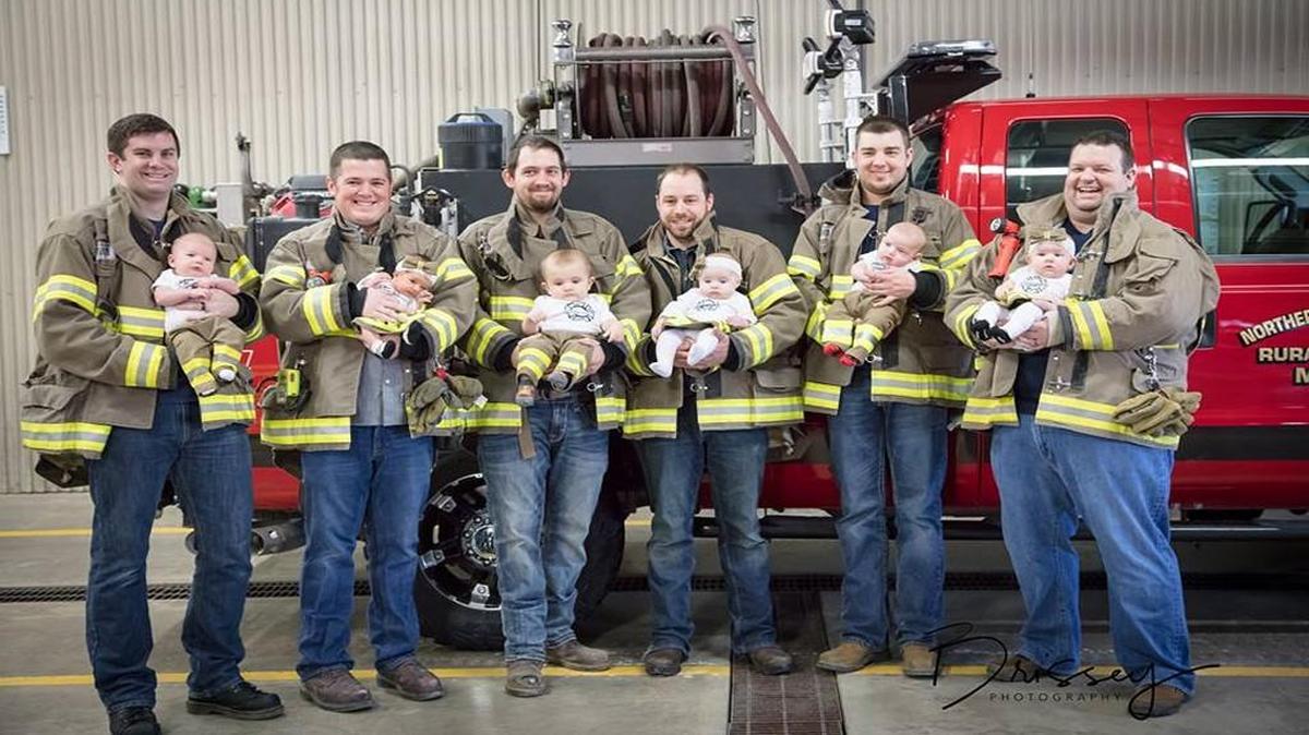 Six babies have been born in seven months to members of the Mediapolis Fire Department in Iowa.
