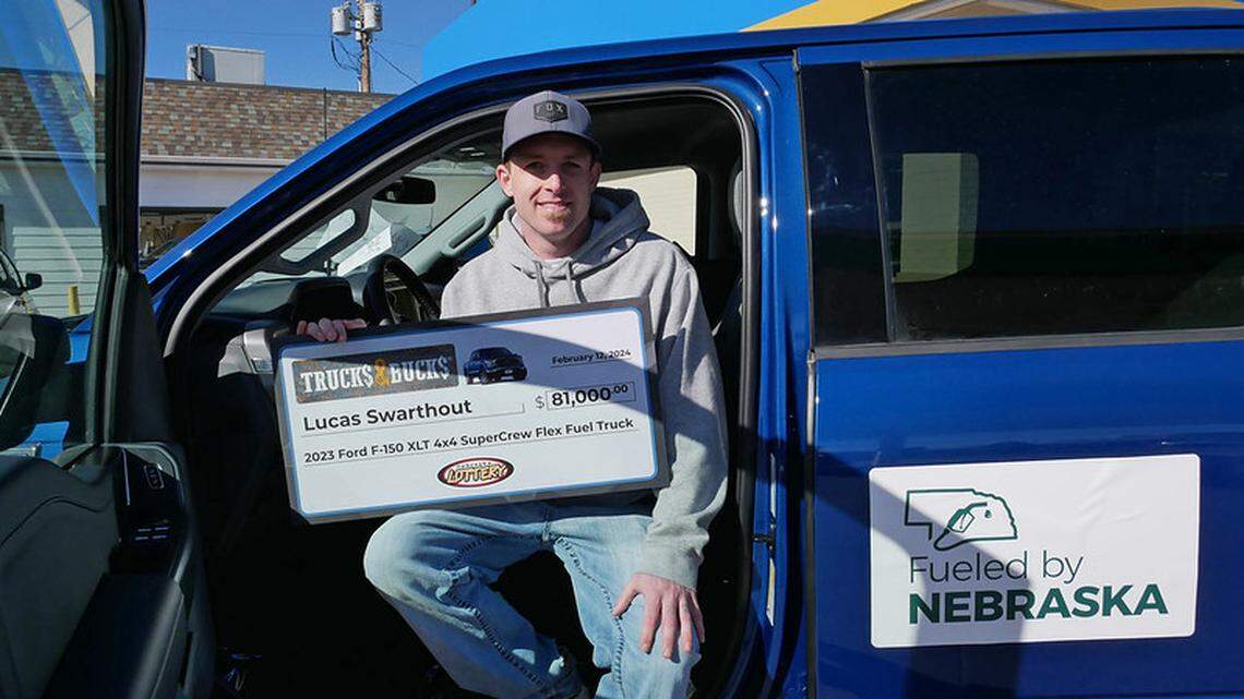 A Nebraska man found an old lottery ticket in his glove box and won a new truck.