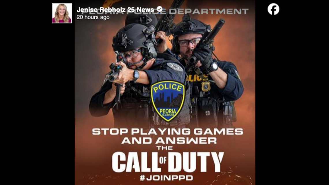 The Peoria Police Department deleted its posting of a “Call of Duty”-themed recruiting ad.