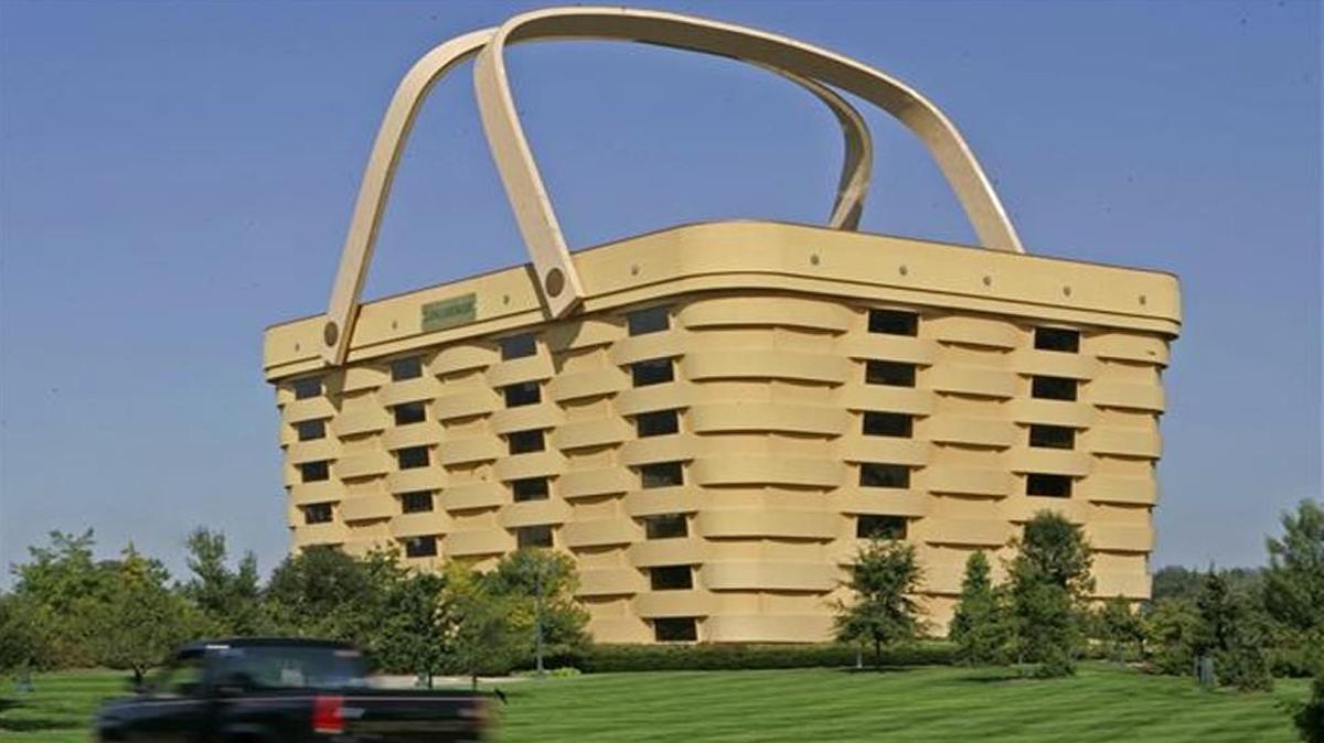 Yours for the taking: The iconic 7-story Longaberger basket company’s headquarters in Ohio.
