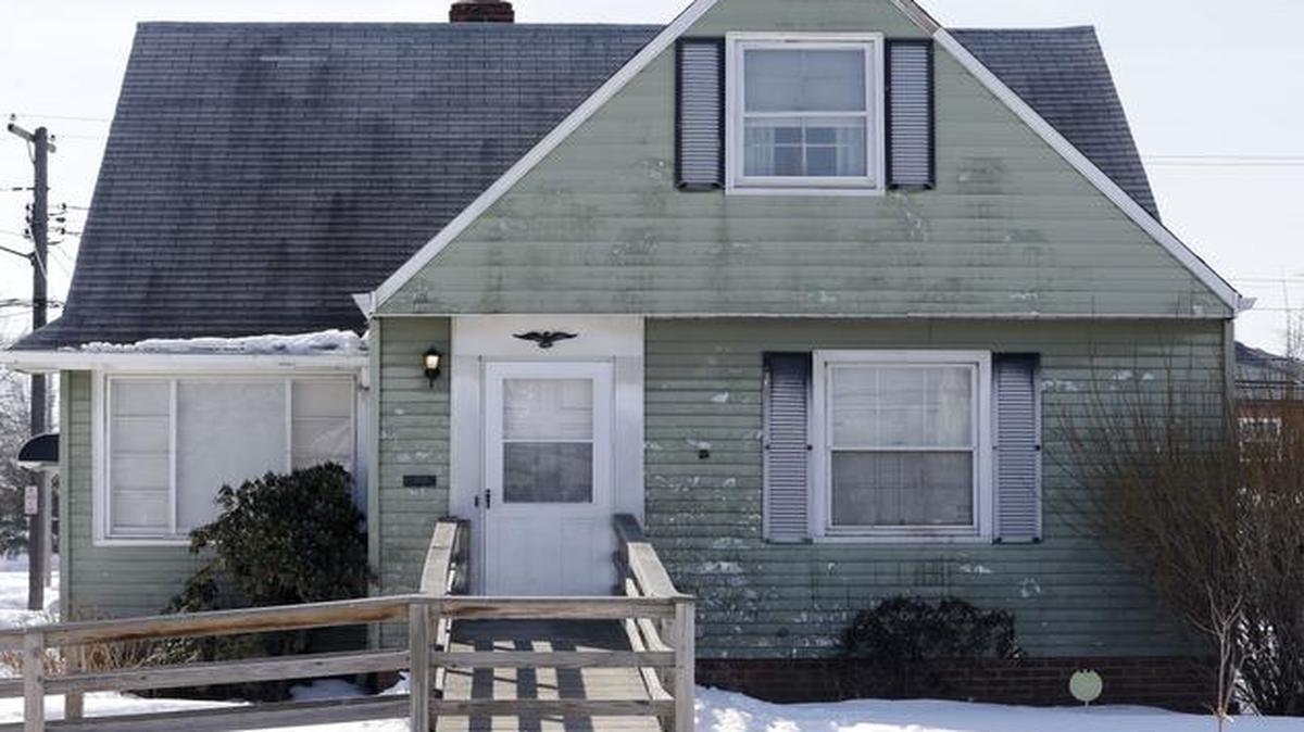
The house that has been pelted with eggs several times a week for a year 
