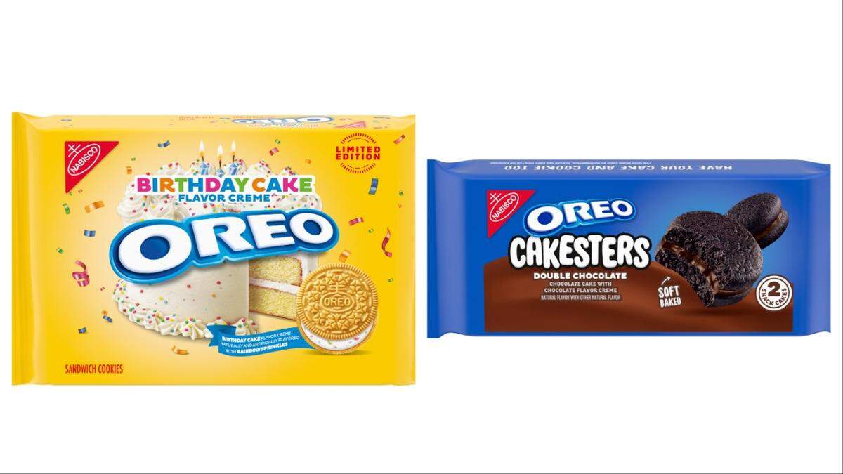 Customers can soon find Oreo golden birthday cake cookies and Oreo double chocolate cakesters on store shelves.