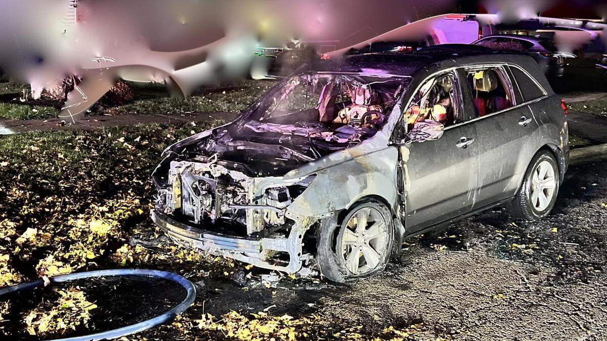 An SUV parked on leaves caught fire in Illinois. No one was injured, officials said.