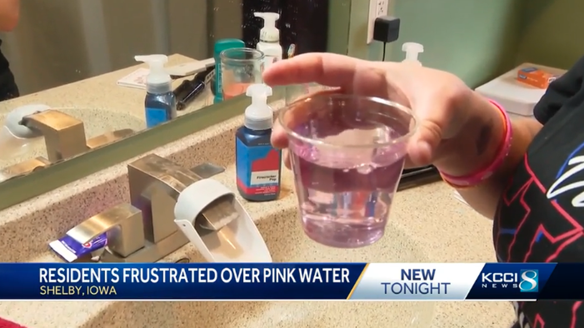Officials in Shelby, Iowa, are urging residents not to drink water that has turned pink.