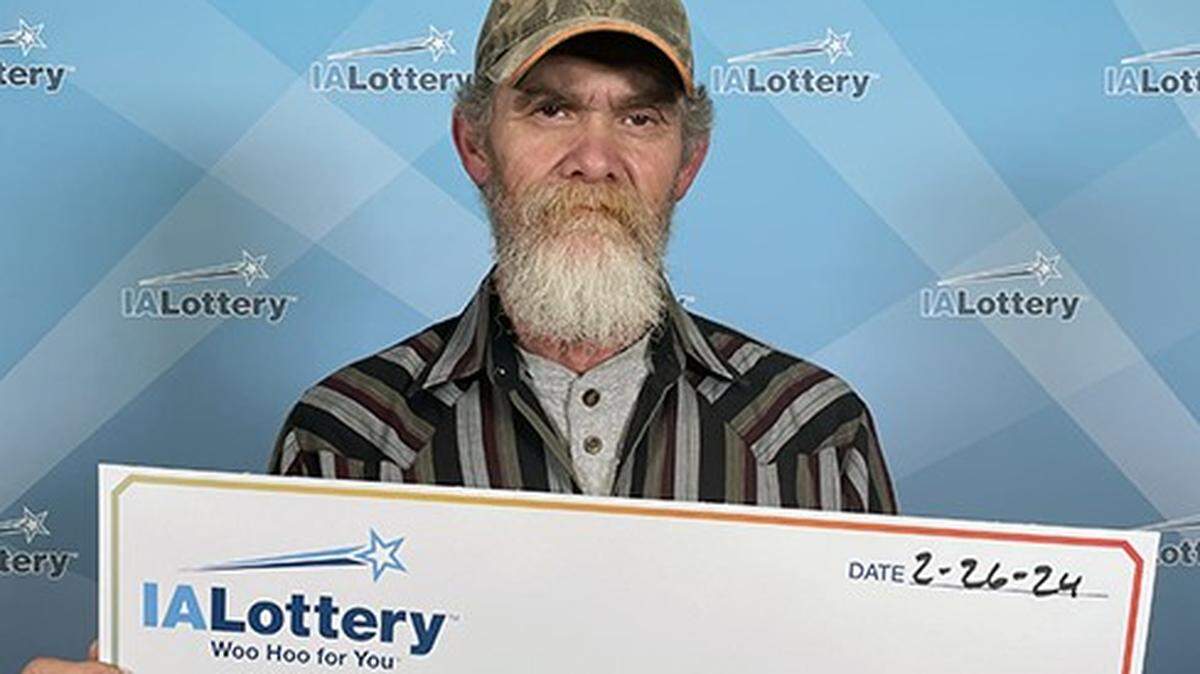 An Iowa man won a huge lottery prize and says his lucky charm is to thank.