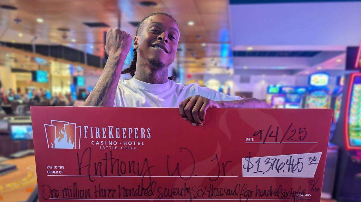 A man from Indiana won a historic $1.3 million casino prize at a Michigan casino.