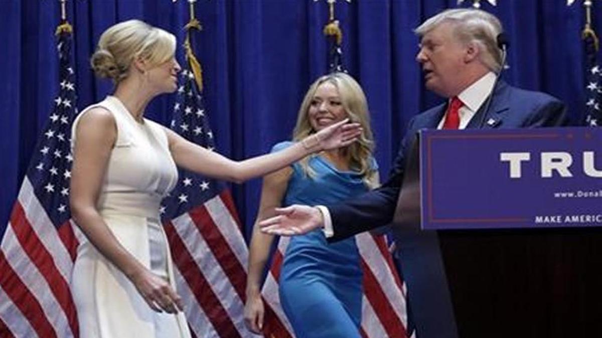Donald Trump with daughters Ivanka Trump (left) and Tiffany Trump after his announcement that he would seek the Republican nomination for president last year in New York.