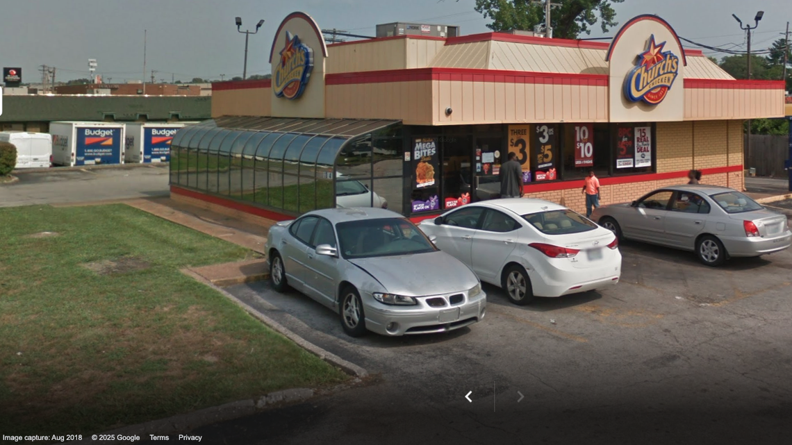 A man is accused of shooting at Church’s Chicken in Ferguson, Missouri, after an argument over a free water cup.