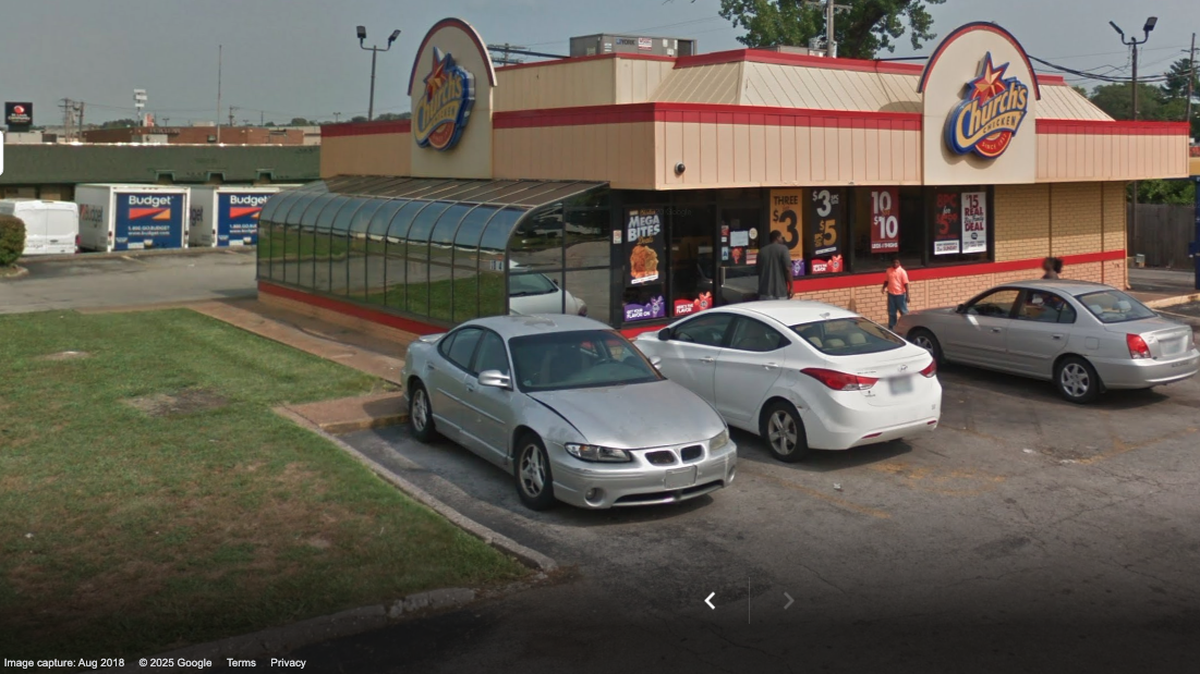 A man is accused of shooting at Church’s Chicken in Ferguson, Missouri, after an argument over a free water cup.