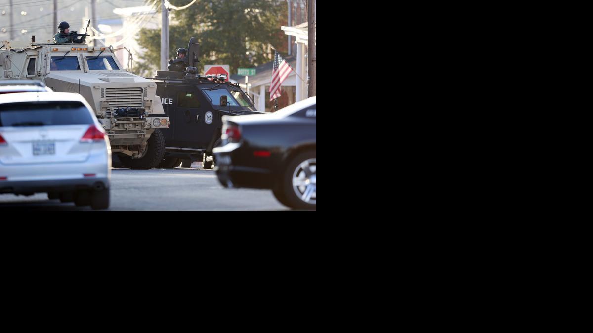 
Police gather near a home in Pennsburg, Pa.
