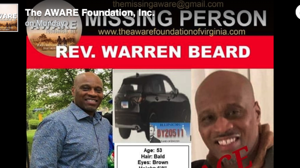 Rev. Warren Beard was found dead in the Des Plaines River, officials said.