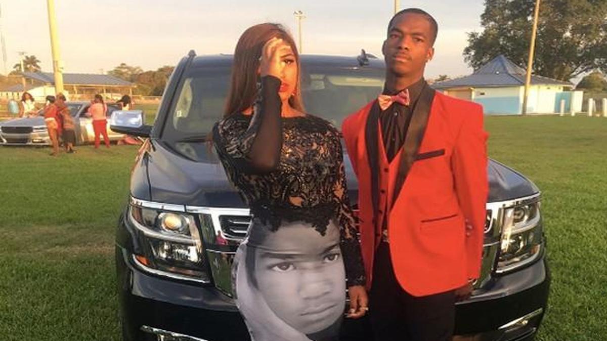 Milan Morris wore a one-of-a-kind gown to her prom Friday night, one designed to send a powerful message about African-Americans who have died in police-involved shootings.