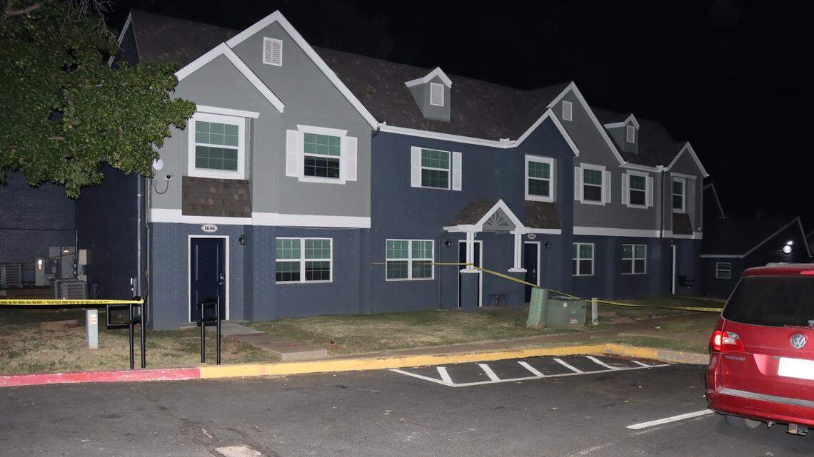 A man is accused of fatally shooting his son, also injuring his girlfriend.