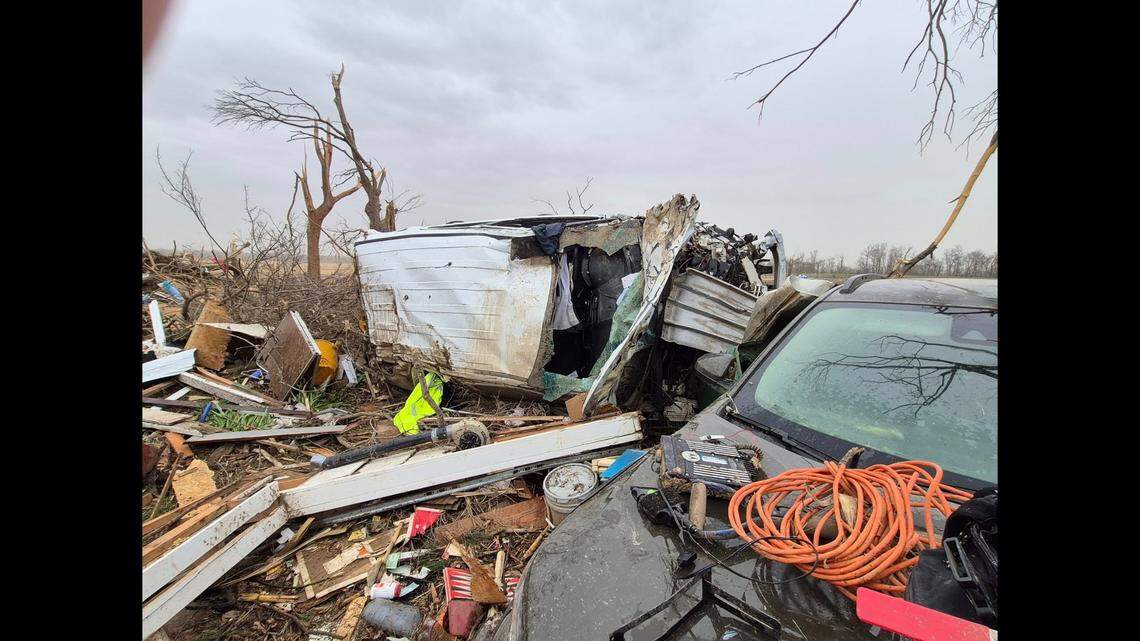 An EF4 tornado damaged the town of Diaz, Arkansas, and nearly took the life of a police officer.