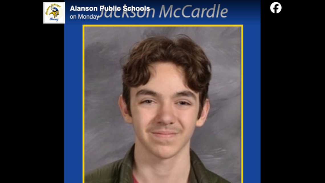 Jackson McCardle, 14, drowned Aug. 3 at Sturgeon Bay Beach, authorities say.