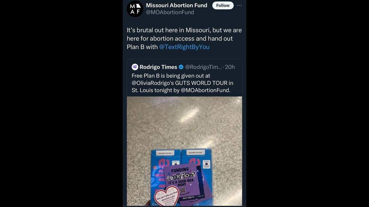 Olivia Rodrigo fans are cheering on the pop icon’s “bold” move to hand out contraceptive packets at her GUTS World Tour stop in St. Louis, Missouri.
