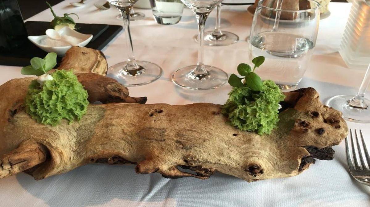 From @WeWantPlates: “Wasabi spongecake with a 'wow' factor. As in: ‘Wow, some tool has served my dessert on a tree.’’