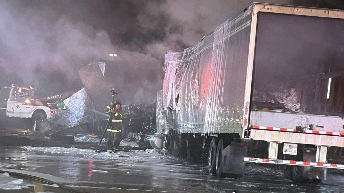 The driver of a UPS truck died in a crash that occurred in standstill traffic following a police chase and ensuing collision, Indiana cops say.