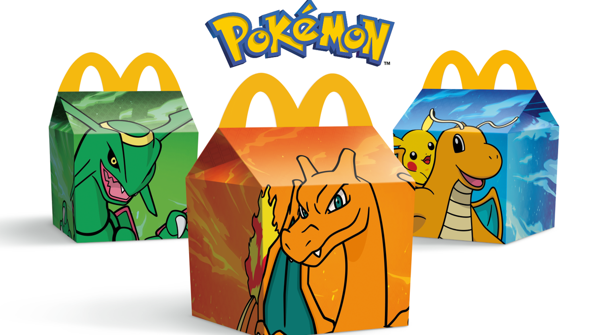 McDonald’s newest Pokemon Happy Meal comes in one of four box designs featuring popular dragon-type Pokemon.
