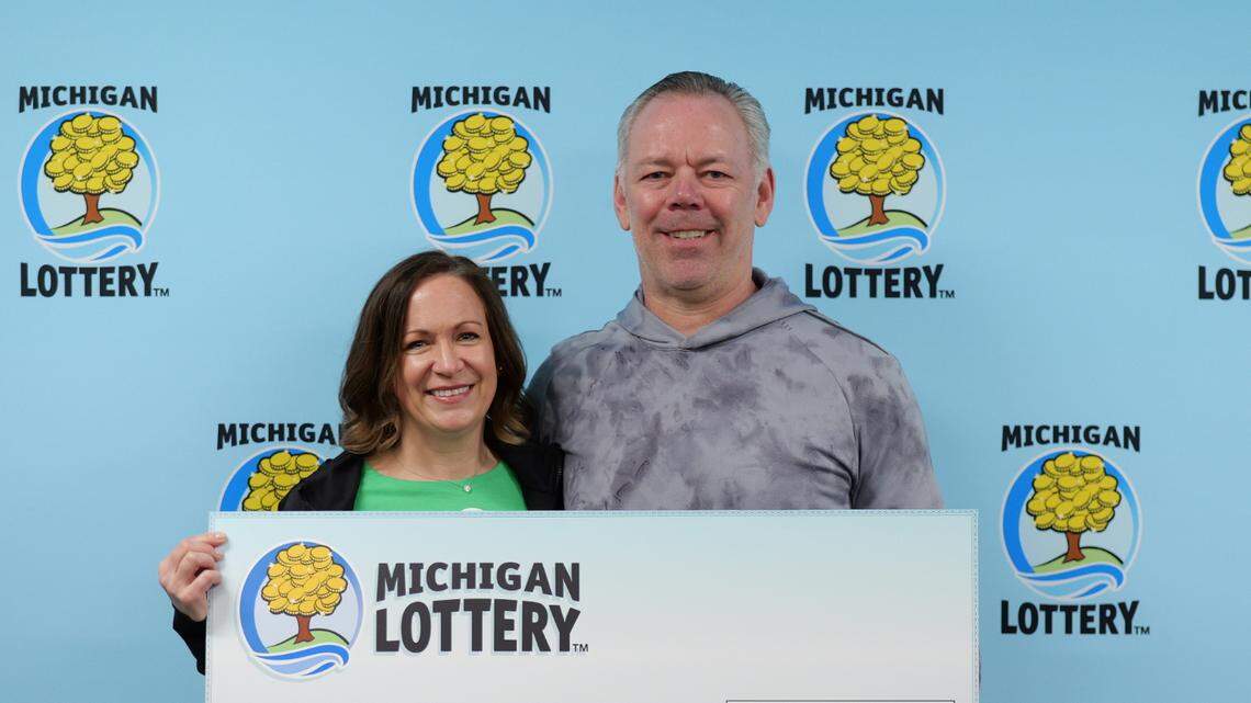 Jennifer Vackaro, left, won $1 million playing the Powerball through the Michigan Lottery, officials say.