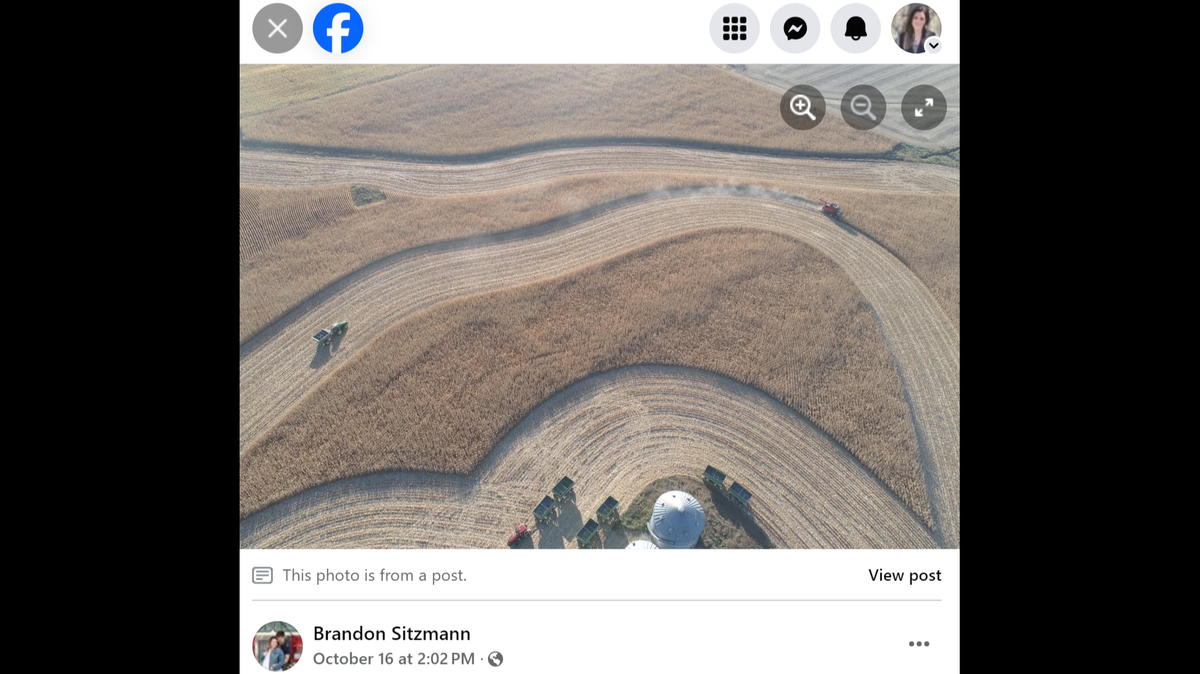 More than 70 farmers show up to help the Sitzmann family harvest their fields, a local news outlet reported.