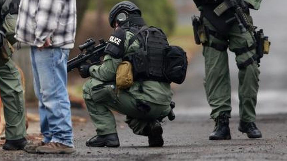 
Police search for suspect Bradley William Stone in Pennsburg, Pa. 
