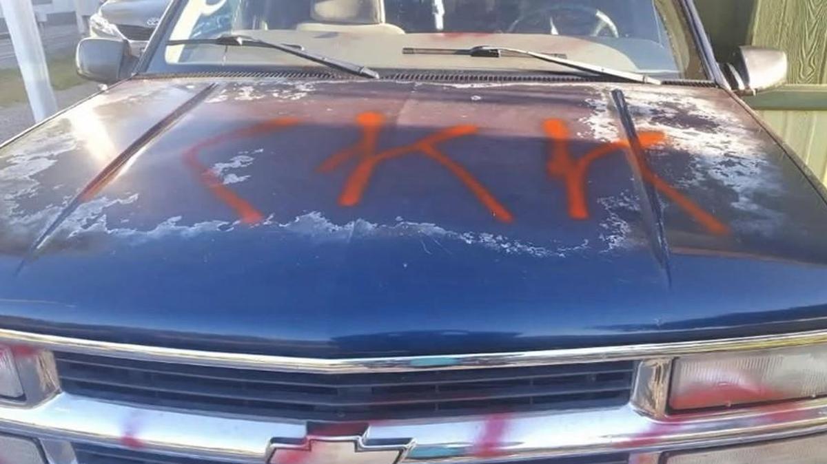Neighbors of Marvin Phillips in Tenino, Wash., banded together to clean up and paint over racist graffiti that was spray-painted on their home and truck while the family was away.