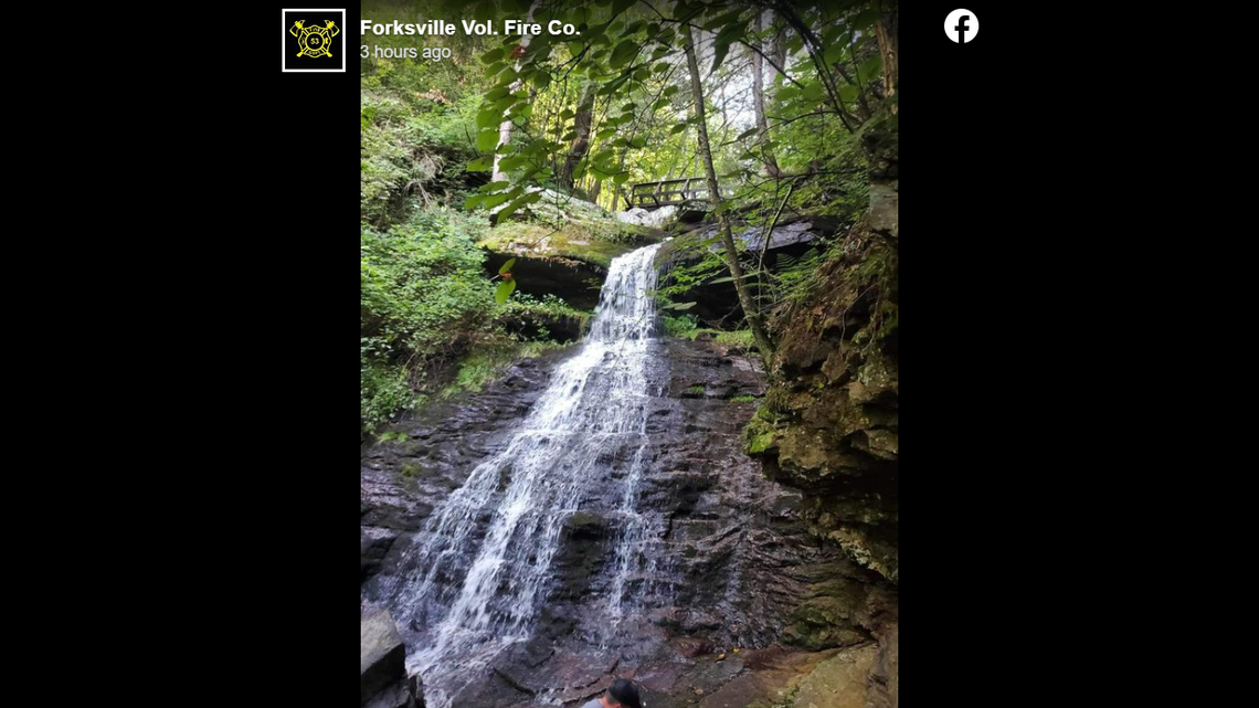 A hiker fell down a waterfall at Worlds End State Park in Pennsylvania, officials say.