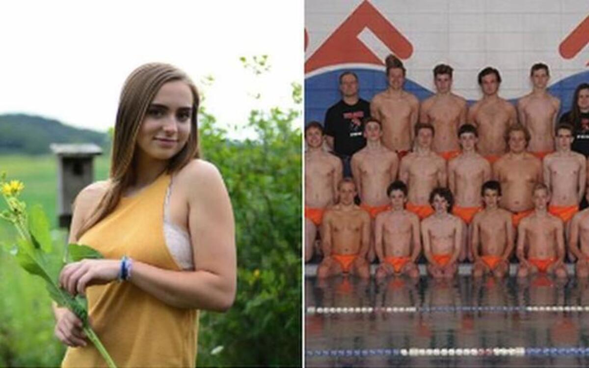 A Wisconsin high school student thinks it’s unfair that her photo was deemed inappropriate for the yearbook when the boys swim team poses like it does.