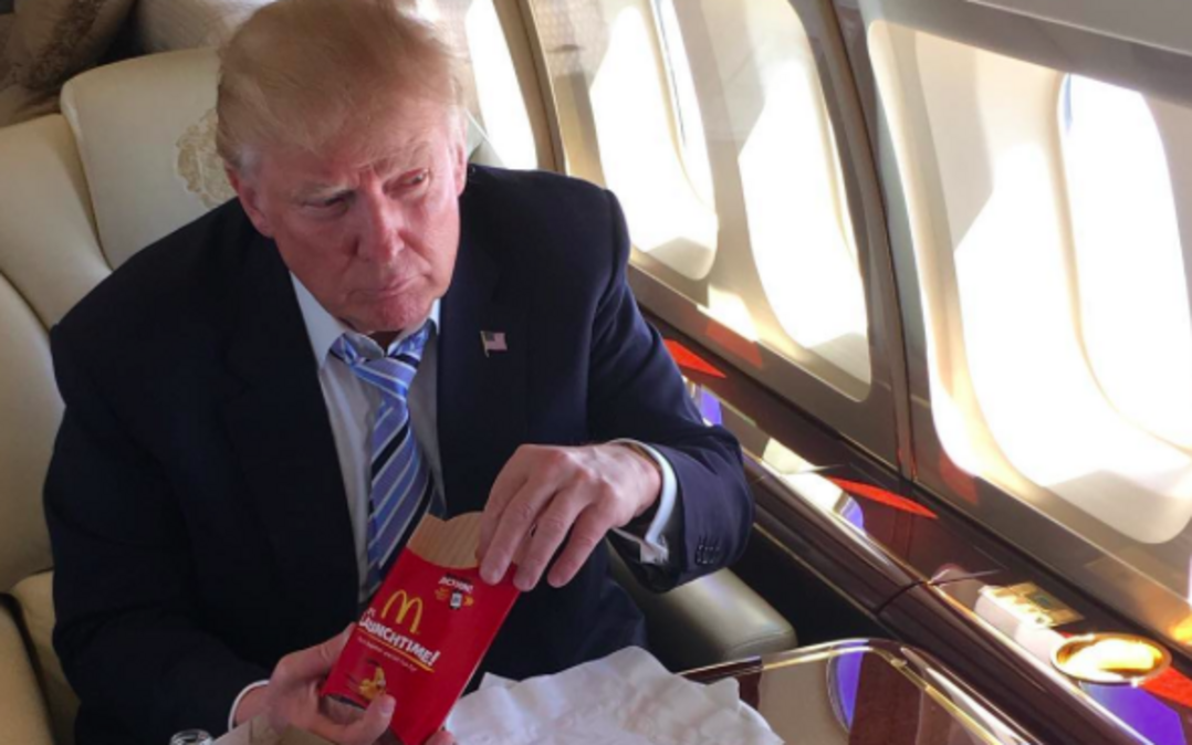 This photo of Donald Trump seeming to munch on McDonald’s French fries inspired a raft of memes.
