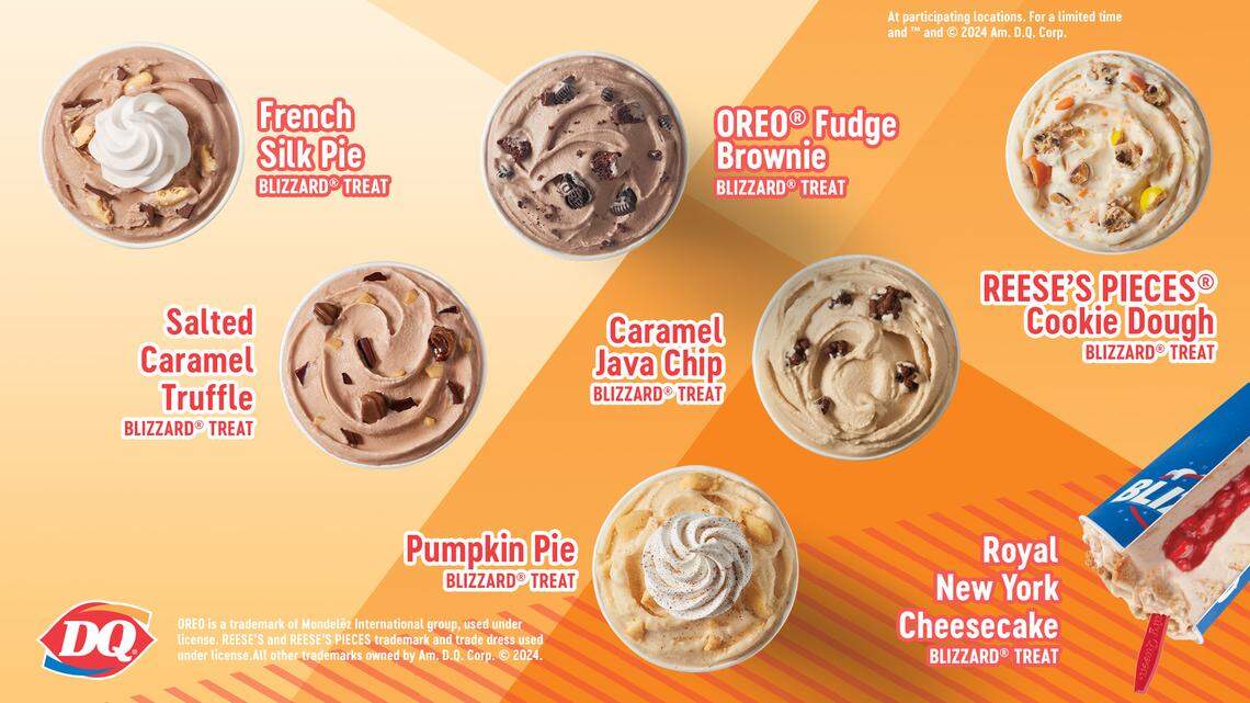 Dairy Queen’s fall Blizzard Treat menu features seven new and returning flavors, available for a limited time.