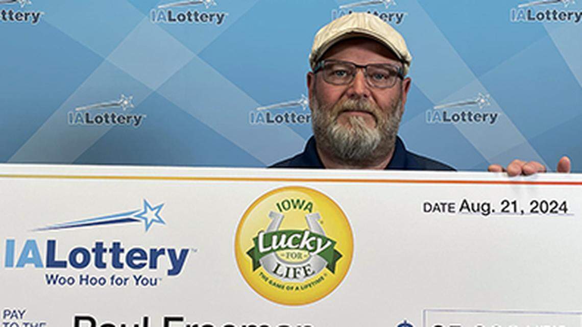 Paul Freeman, of Des Moines, won $25,000 a year for life playing an Iowa Lottery game.