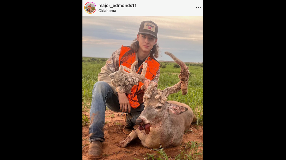 Major Edmonds harvested what is commonly called a “cactus buck” in Oklahoma, officials say.