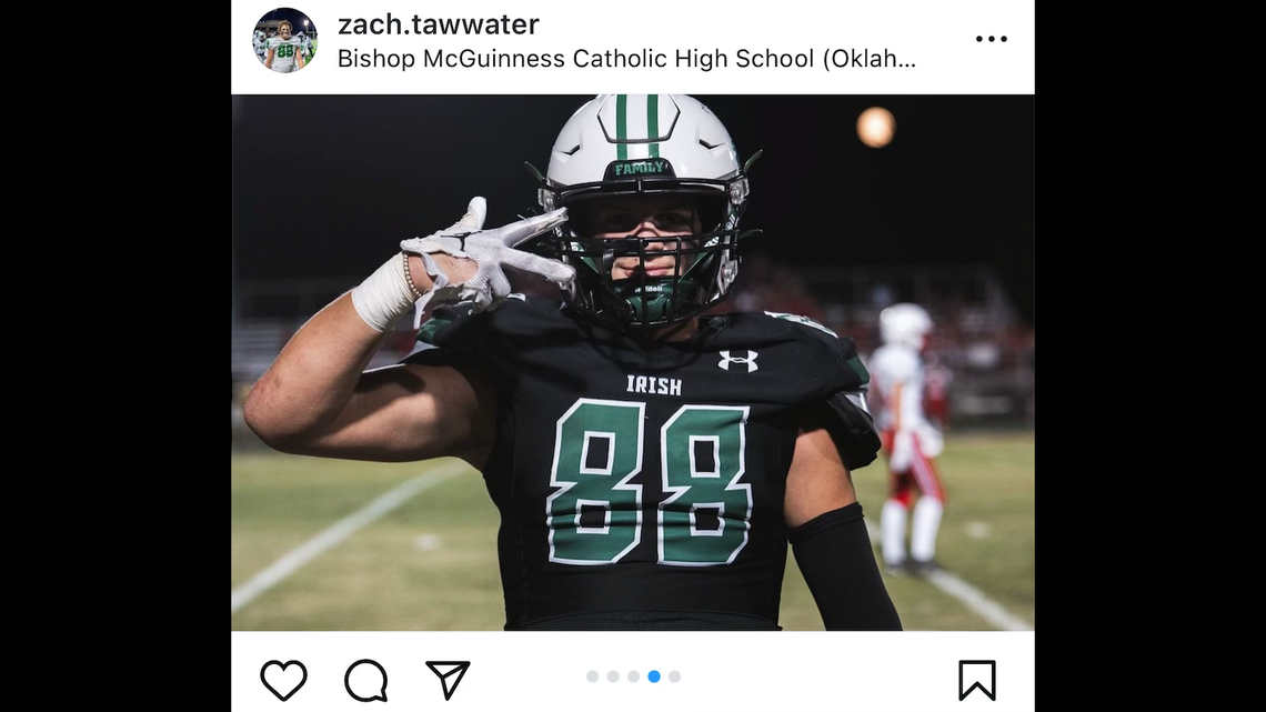 Zach Tawwater, 18, drowned after he jumped into an Oklahoma lake, authorities say.