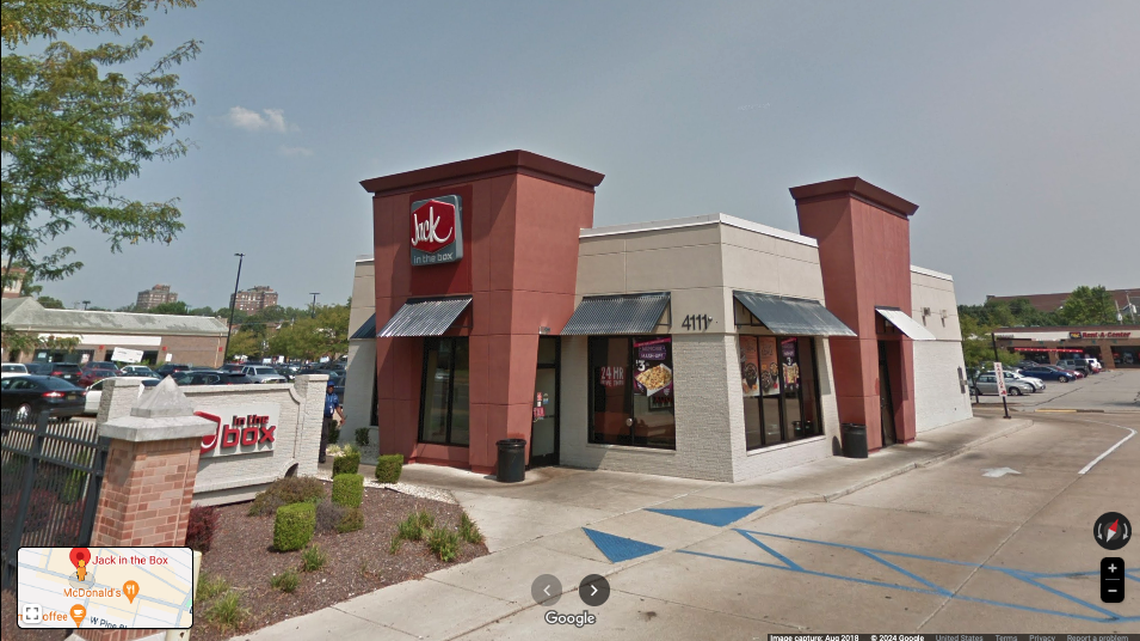 A Jack in the Box worker was struck by a vehicle in an argument over a missing chicken strip, police say.