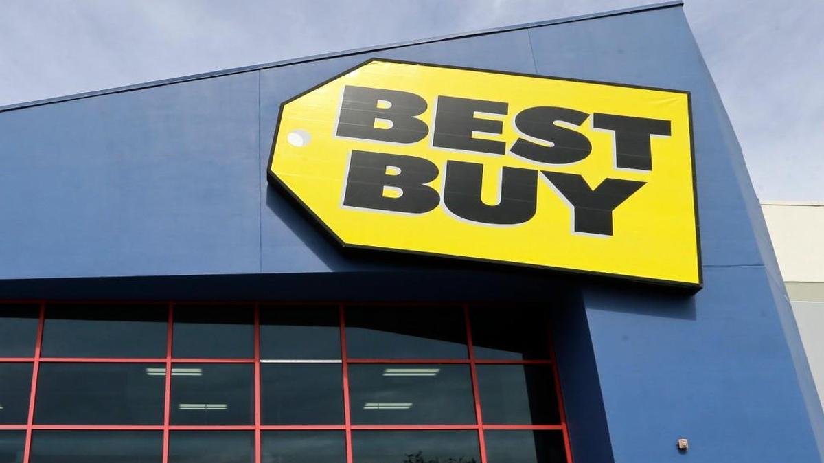 A Best Buy store sign.