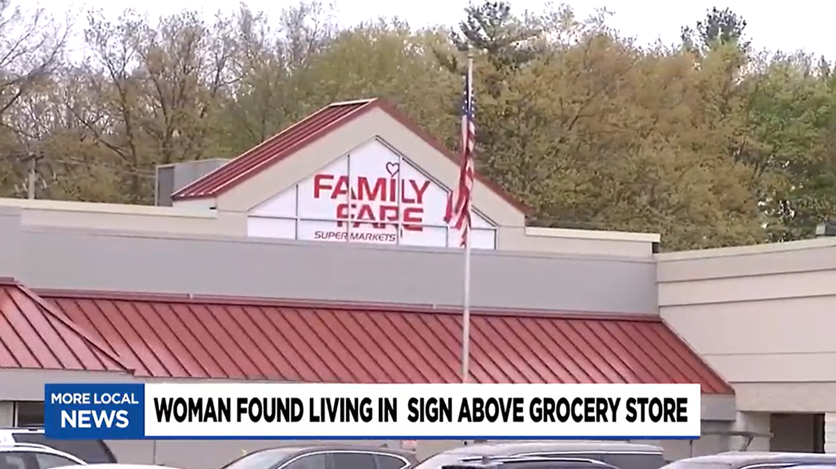 A 34-year-old woman was found living in a rooftop grocery store sign for nearly a year, Michigan cops said. She had a computer and printer.