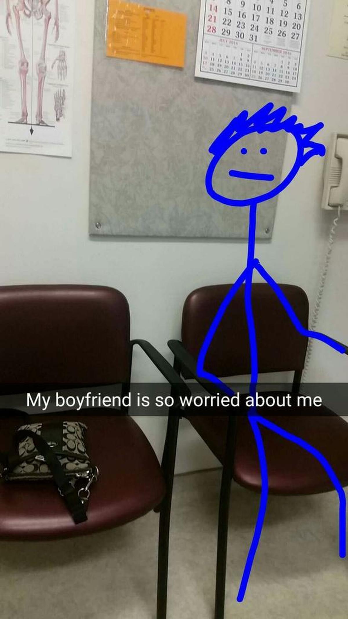Imgur user Olivia Wilde created a fake boyfriend to stay with her during a hospital visit over the weekend.