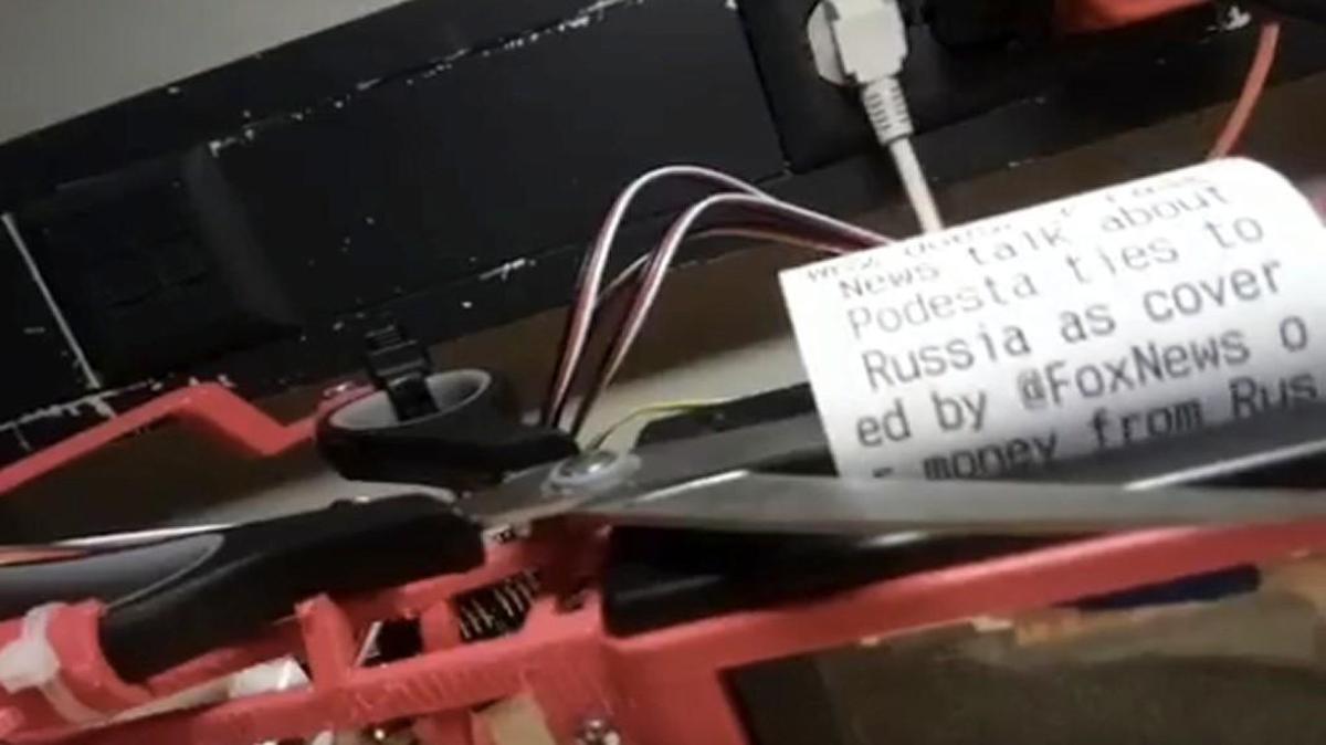 This robot burns Donald Trump’s tweets.