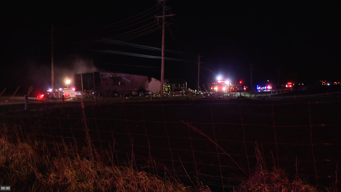 Two people are dead after two semitrucks crashed head-on in Indiana, deputies say.