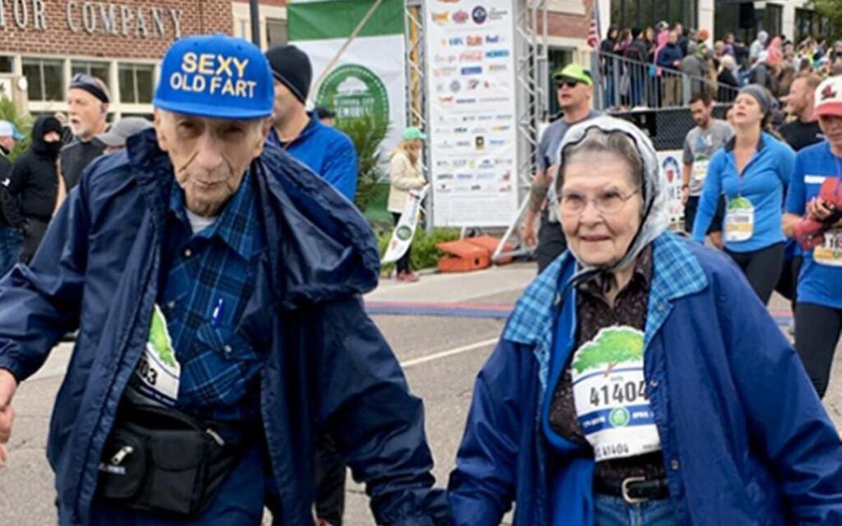 This sweet photo of Bob and Betty Kinder finishing the 5K portion of the recent Oklahoma City Memorial Marathon went viral.